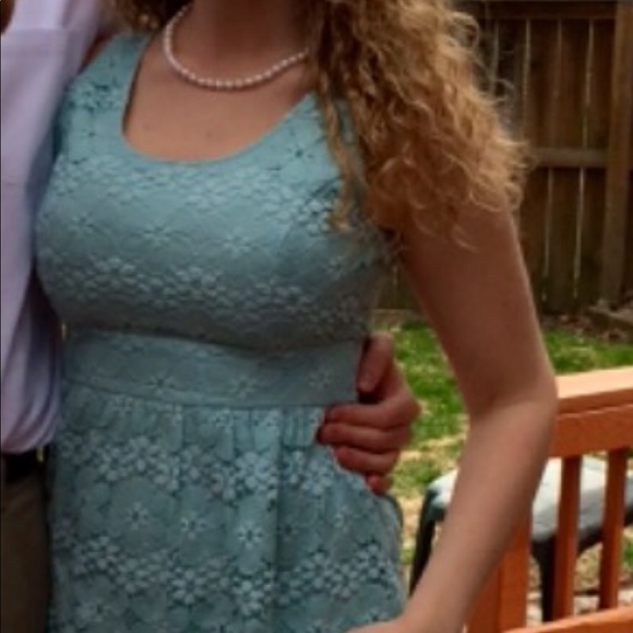 Loft Light Blue Lace Dress - Size 2 - Picture 5 of 5